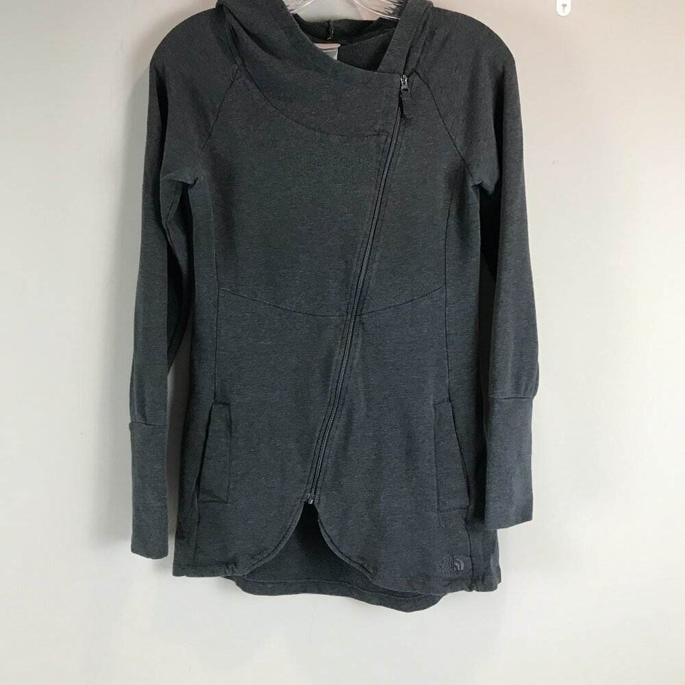 Women's The North Face Full Asymmetric zip Grey Hoodie Size S